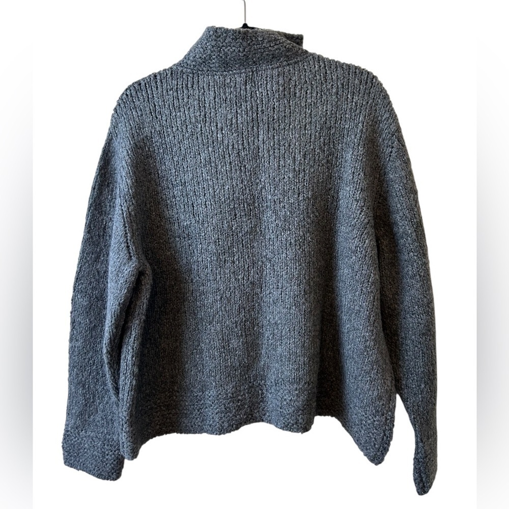 AMS Pure Zippered High Neck Wool Knit Sweater - Picture 9 of 15